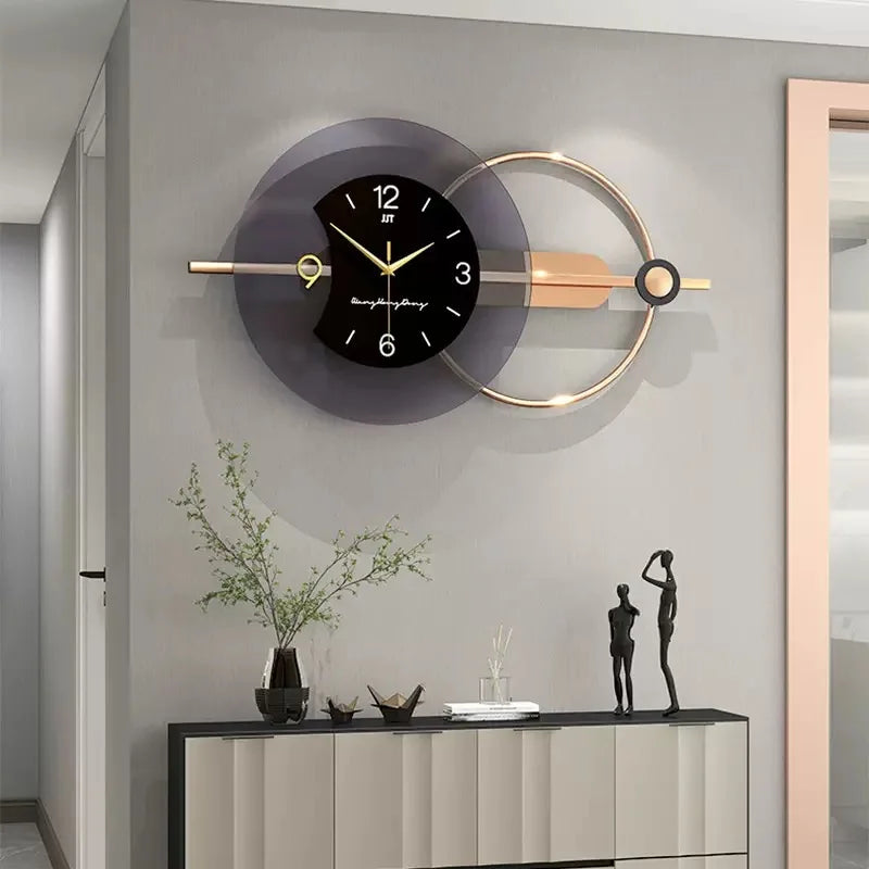 Large Wall Clock Double-Layer Modern Design Silent Art Decoration Nordic Hanging Horologe for Living Room Home Decor Wall Clock