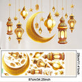 Eid Mubarak Moon Star Lantern Wall Decal 2025 Ramadan Kareem Decorations Home Wall Window Sticker Muslim Islamic Party Supplies