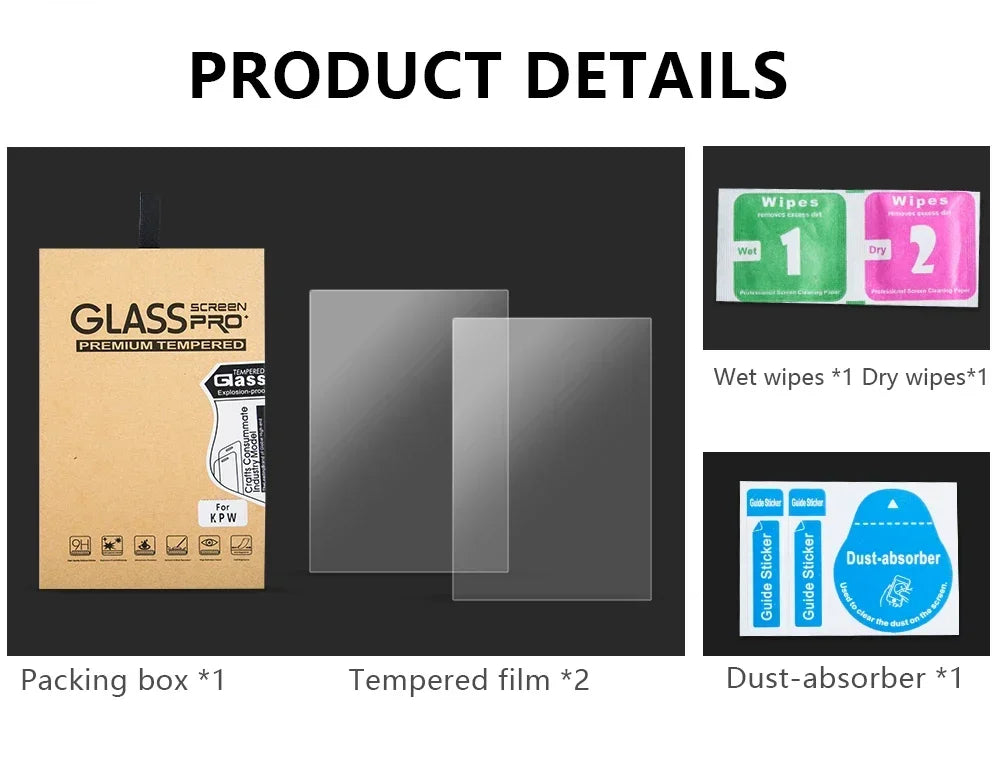 Tempered Glass Screen Protector for Pocketbook 740 InkPad 3/InkPad 3 Pro/Pocketbook InkPad 3 Color - HD tempered film (2 Pack)