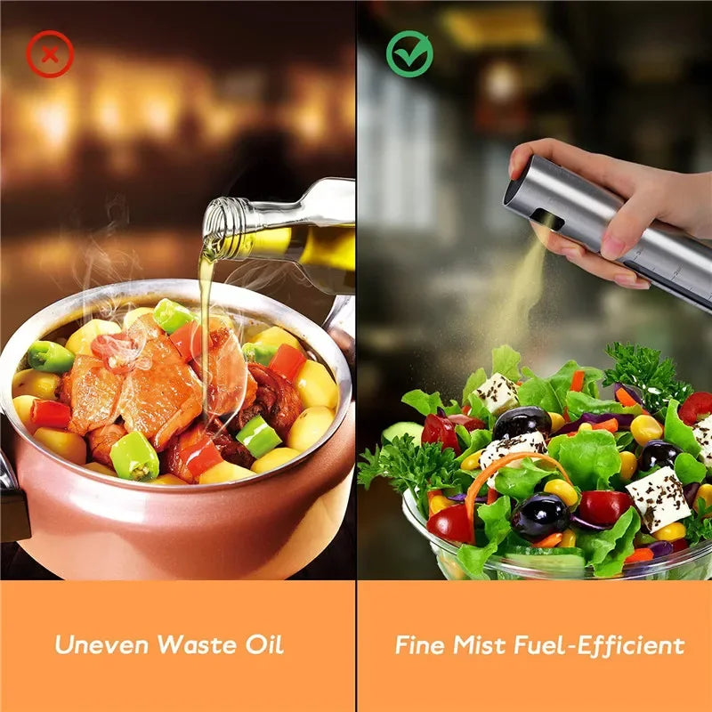 BBQ Baking Olive Oil Spray Bottle 304 Stainless Steel Oil Spray Bottle Vinegar Spray Bottles BQ Sprayer Seasoning Bottle Kitche