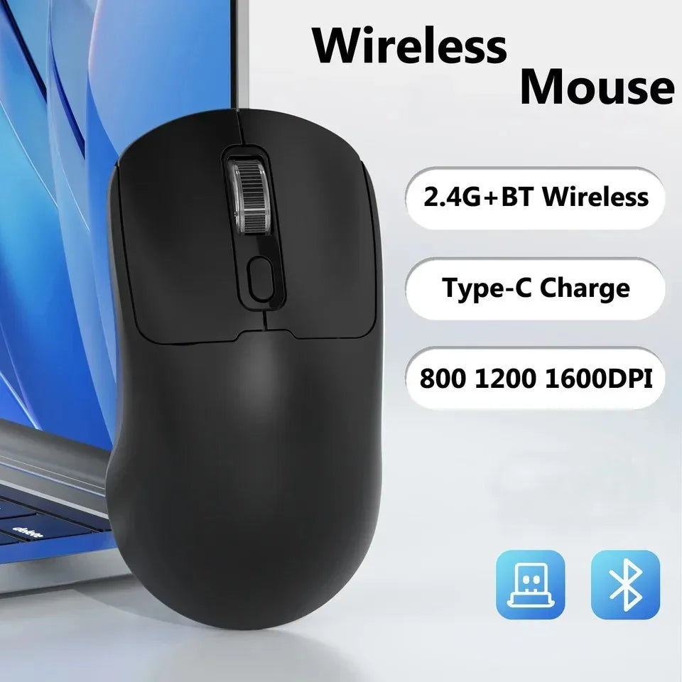 KEBIDUMEI Tri-Mode Mouse 8000DPI Gaming Mouse Bluetooth Mouse Wired/BT/2.4G Wireless Mouse Rechargeable Silent Mice for Laptop