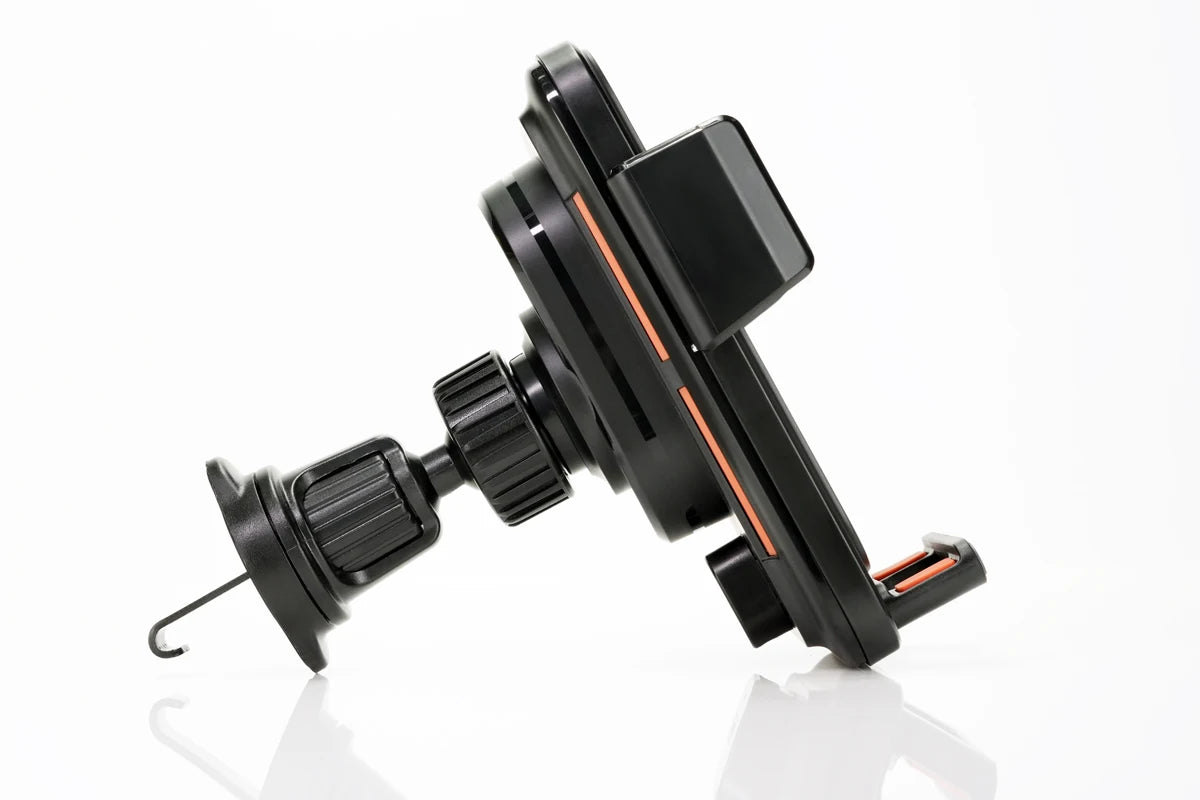 Car Phone Charger Phone Holder 15W Wireless & Wired Charger Auto Sensing One-Touch Release and Rotation Qi FCC ROHS Certified