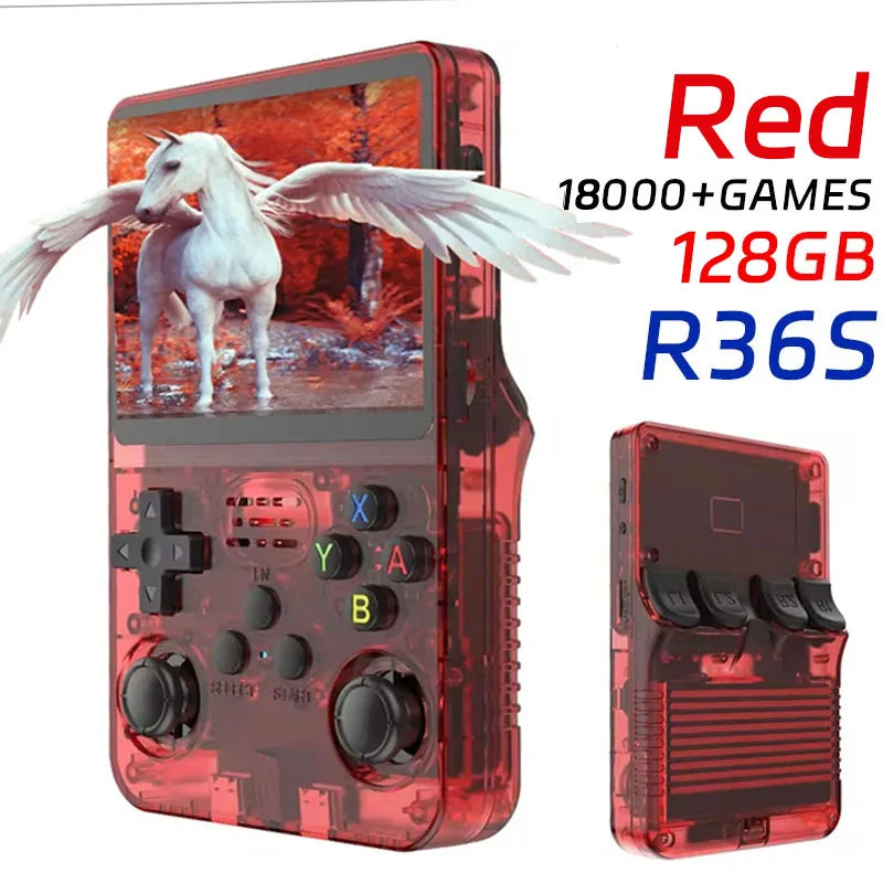 Open Source R36S Retro Handheld Game Console 3.5 Inch IPS Screen RK3326 Chip 15000+Games 64/128GB Portable Pocket Video Player