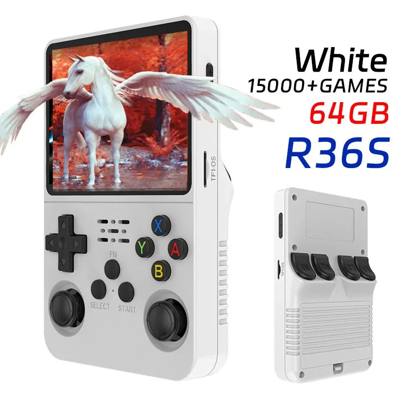 Open Source R36S Retro Handheld Game Console 3.5 Inch IPS Screen RK3326 Chip 15000+Games 64/128GB Portable Pocket Video Player