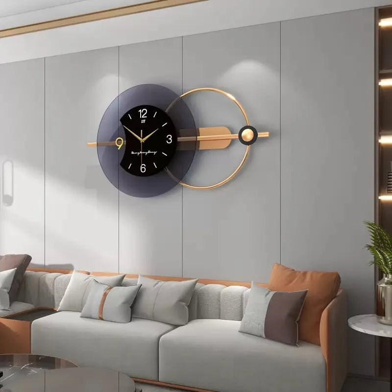 Large Wall Clock Double-Layer Modern Design Silent Art Decoration Nordic Hanging Horologe for Living Room Home Decor Wall Clock