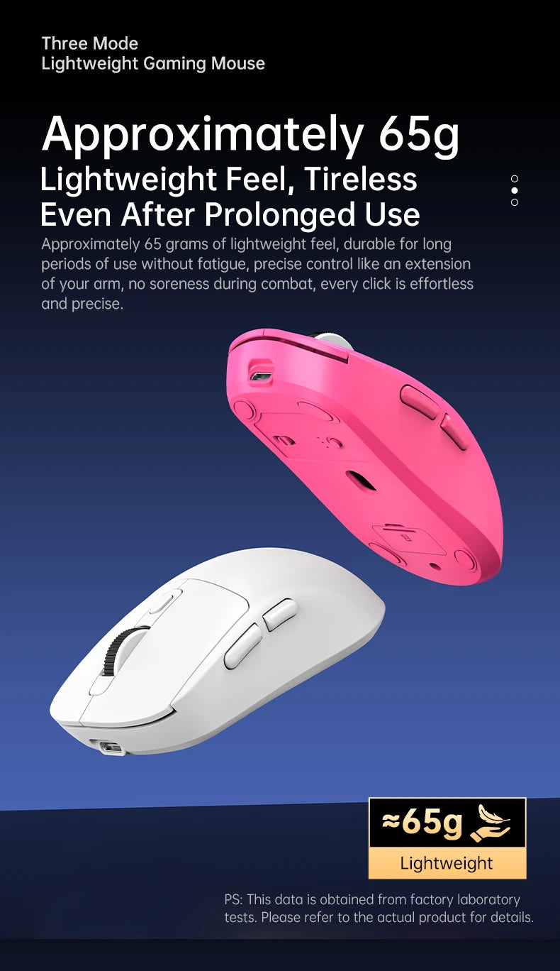 KEBIDUMEI Tri-Mode Mouse 8000DPI Gaming Mouse Bluetooth Mouse Wired/BT/2.4G Wireless Mouse Rechargeable Silent Mice for Laptop