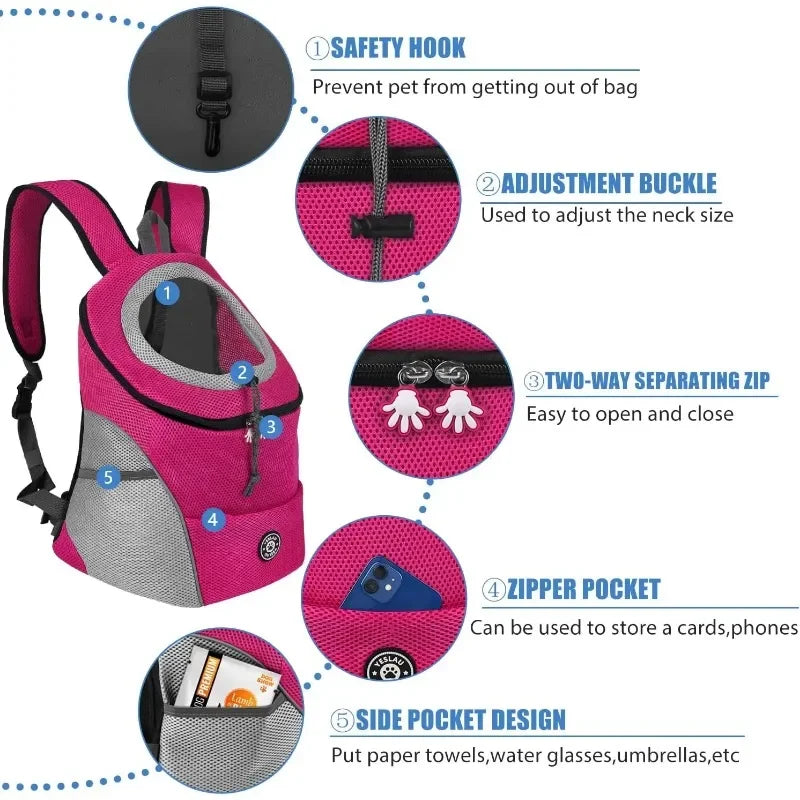 Pet Backpack for Small Medium Dogs Pet Dog Transport Backpack Travel Breathable Dog Carrier Puppy Carrier Pets Carrying Supplies