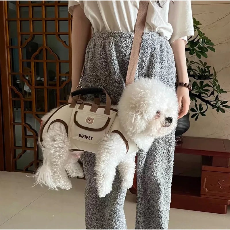Pet Traction Dog Out Backpack Portable Breathable Backshoulder Crossbody Strap Pet Supplies