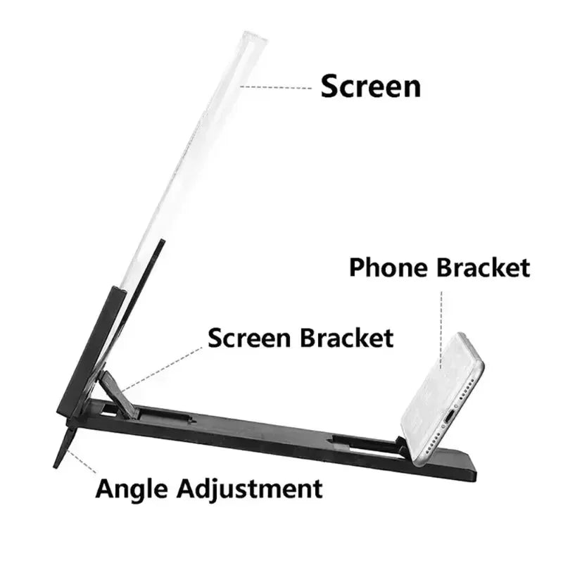 Foldable 3D High-definition Mobile Phone Screen Amplifier Landscape TV Movie Amplifier 14 inch Display Screen Phone Holder Stand