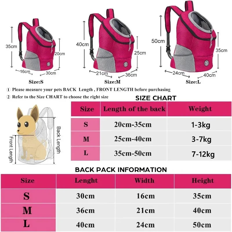 Pet Backpack for Small Medium Dogs Pet Dog Transport Backpack Travel Breathable Dog Carrier Puppy Carrier Pets Carrying Supplies
