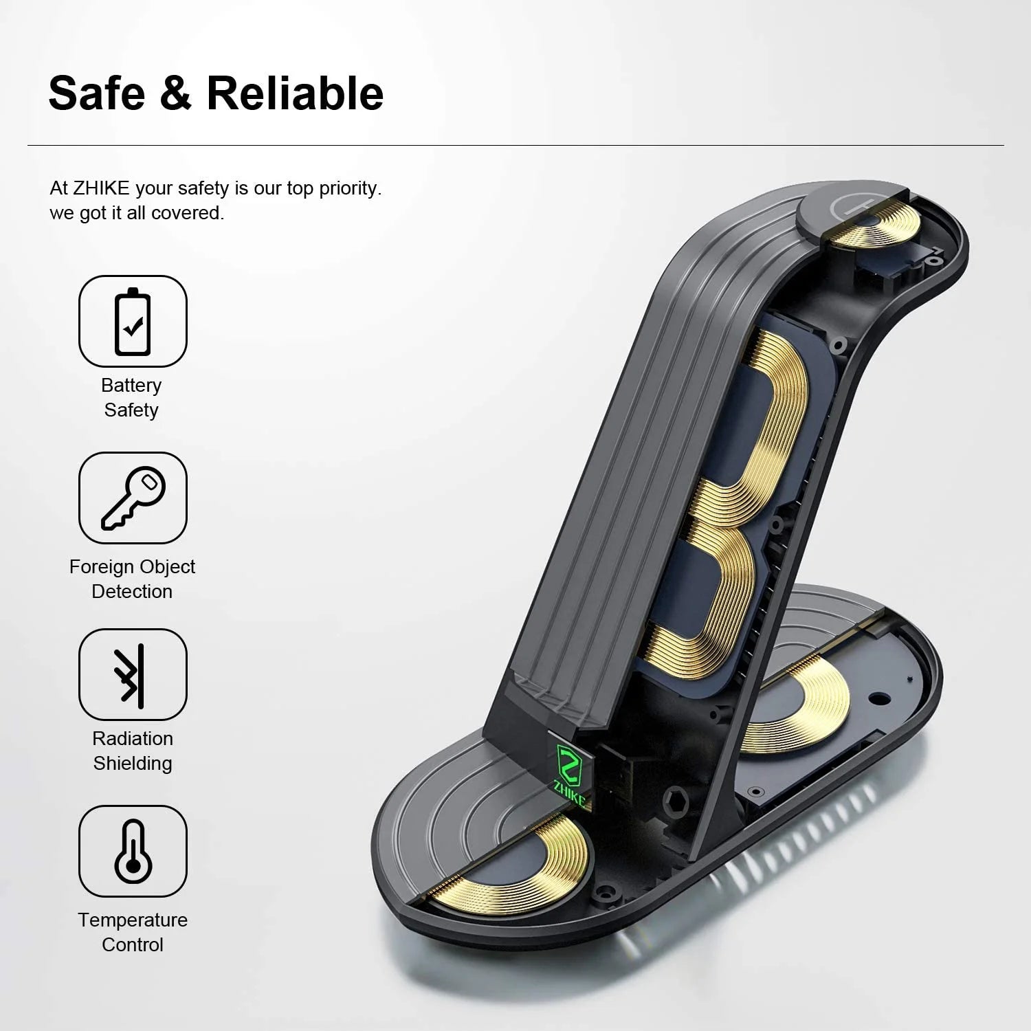 Wireless Charger, ZHIKE 4 in 1 20W Wireless Charging Station Compatible with Galaxy Phone/Watch/Buds.