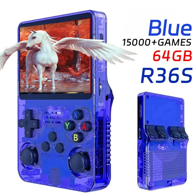 Open Source R36S Retro Handheld Game Console 3.5 Inch IPS Screen RK3326 Chip 15000+Games 64/128GB Portable Pocket Video Player