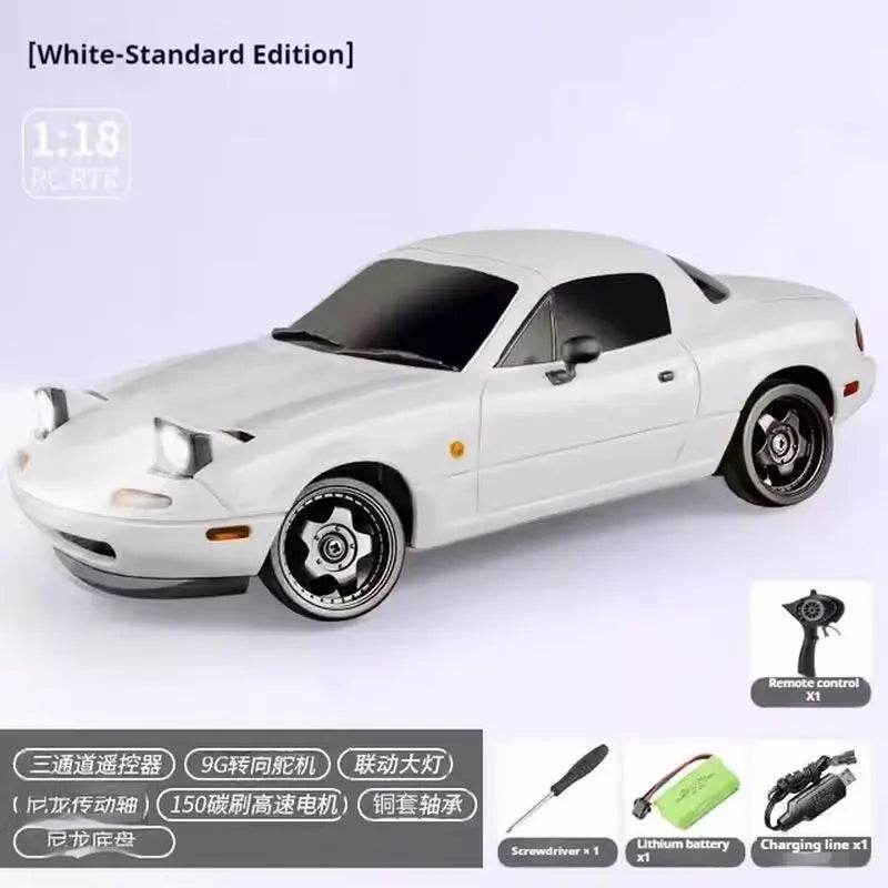 New 1:18 Adorable Mx-5 Miata Rx7 Rc Drift Car 2.4g Esp Gyro Flip-Up Light Full Scale Remote Control Toy Car Kid Adult Xmas Gift