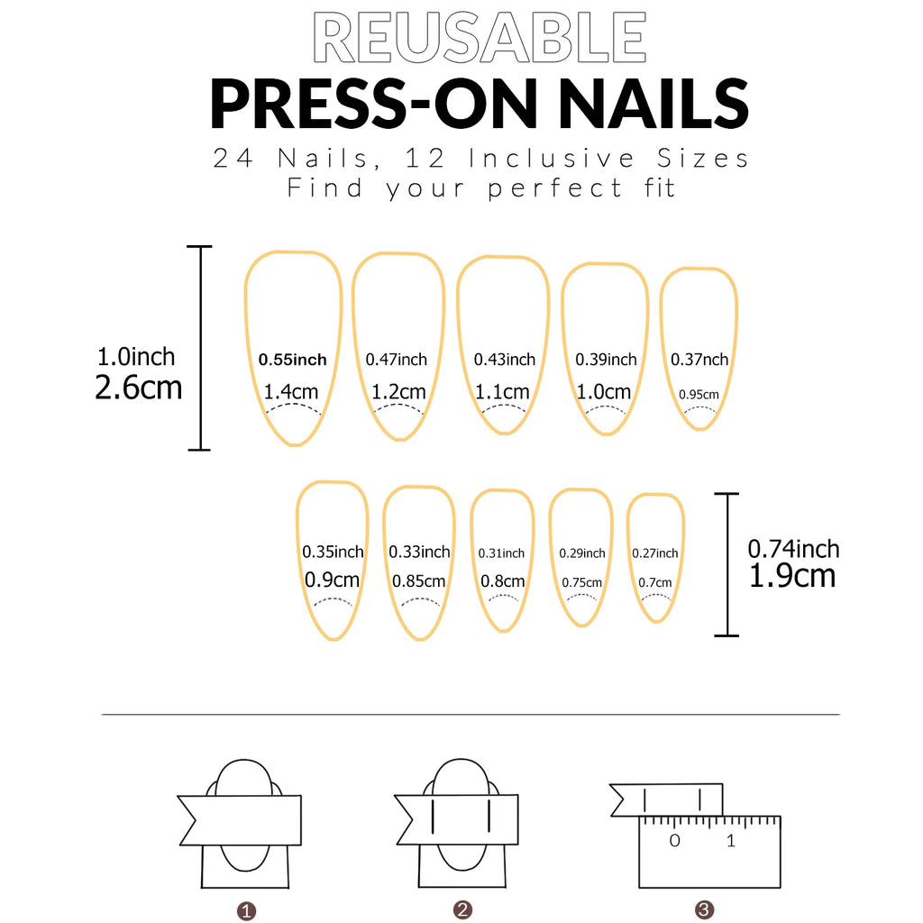 24 PCs Short French Simple Solid Nails with 1 Jelly Gel and 1 Nail File