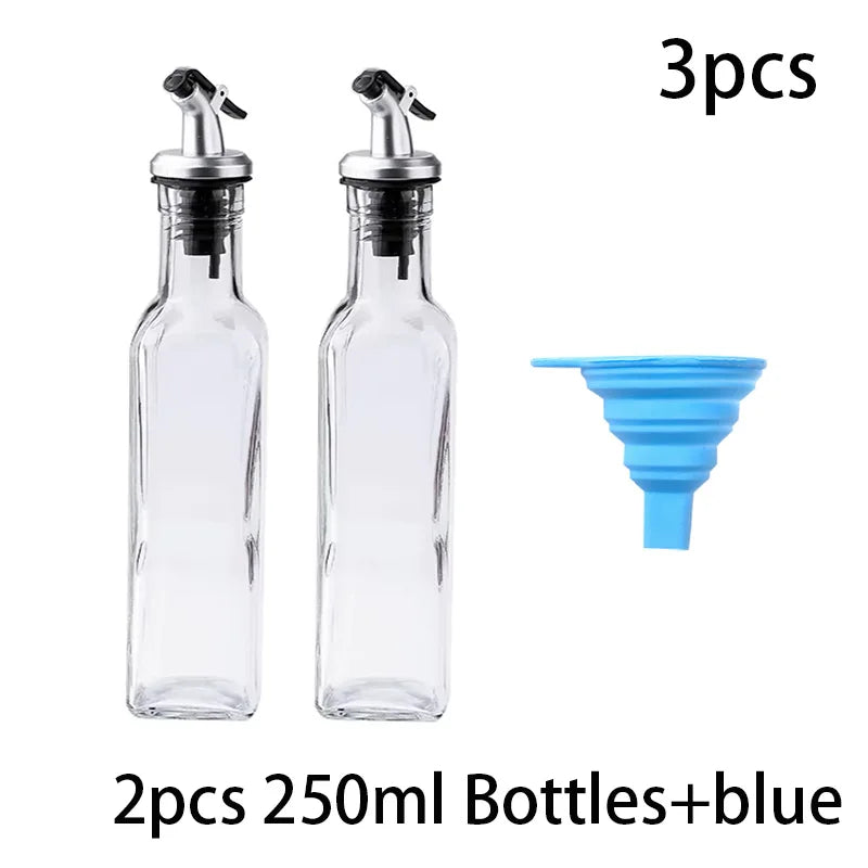 FAIS DU Glass Oil Bottle Olive Oil Dispenser for Kitchen with Silicone Funne Kitchen Seasoning Sauce Vinegar Bottle Kitchen Tool