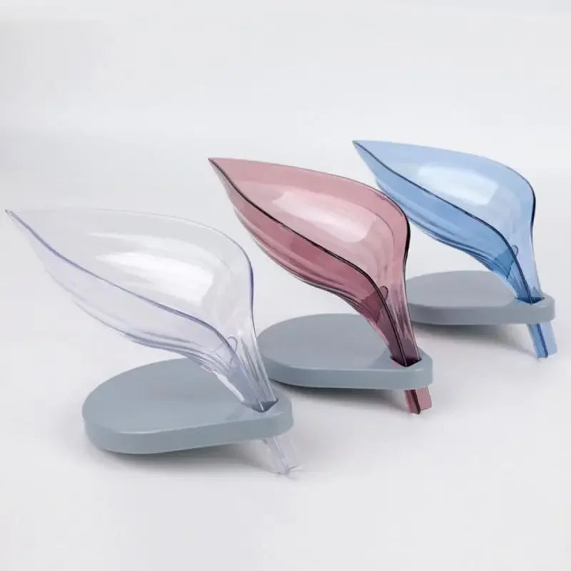 Sink Sponge Drain Leaf Shape Soap Holder Suction Cup Soap Box Creative Storage Drying Rack Cleaning Brush Case Bathroom Supplies