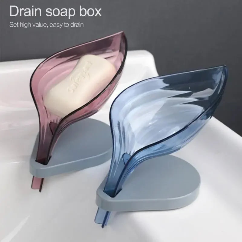 Sink Sponge Drain Leaf Shape Soap Holder Suction Cup Soap Box Creative Storage Drying Rack Cleaning Brush Case Bathroom Supplies