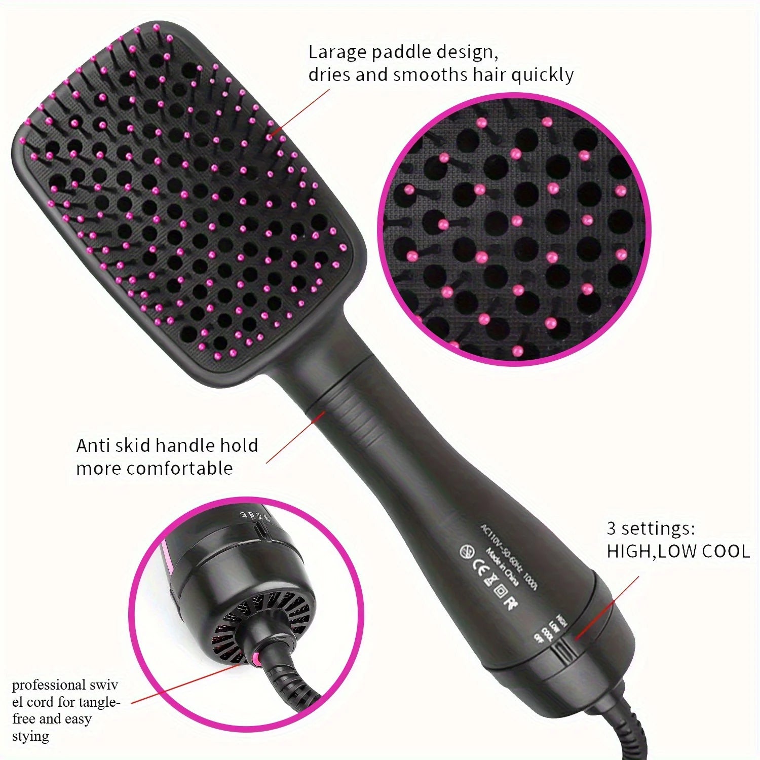 BLUTOOL 4-in-1 Hair Dryer, Curling Iron & Straightener for Women, Ideal Gift for All Hair Types (Wet/Dry Use)