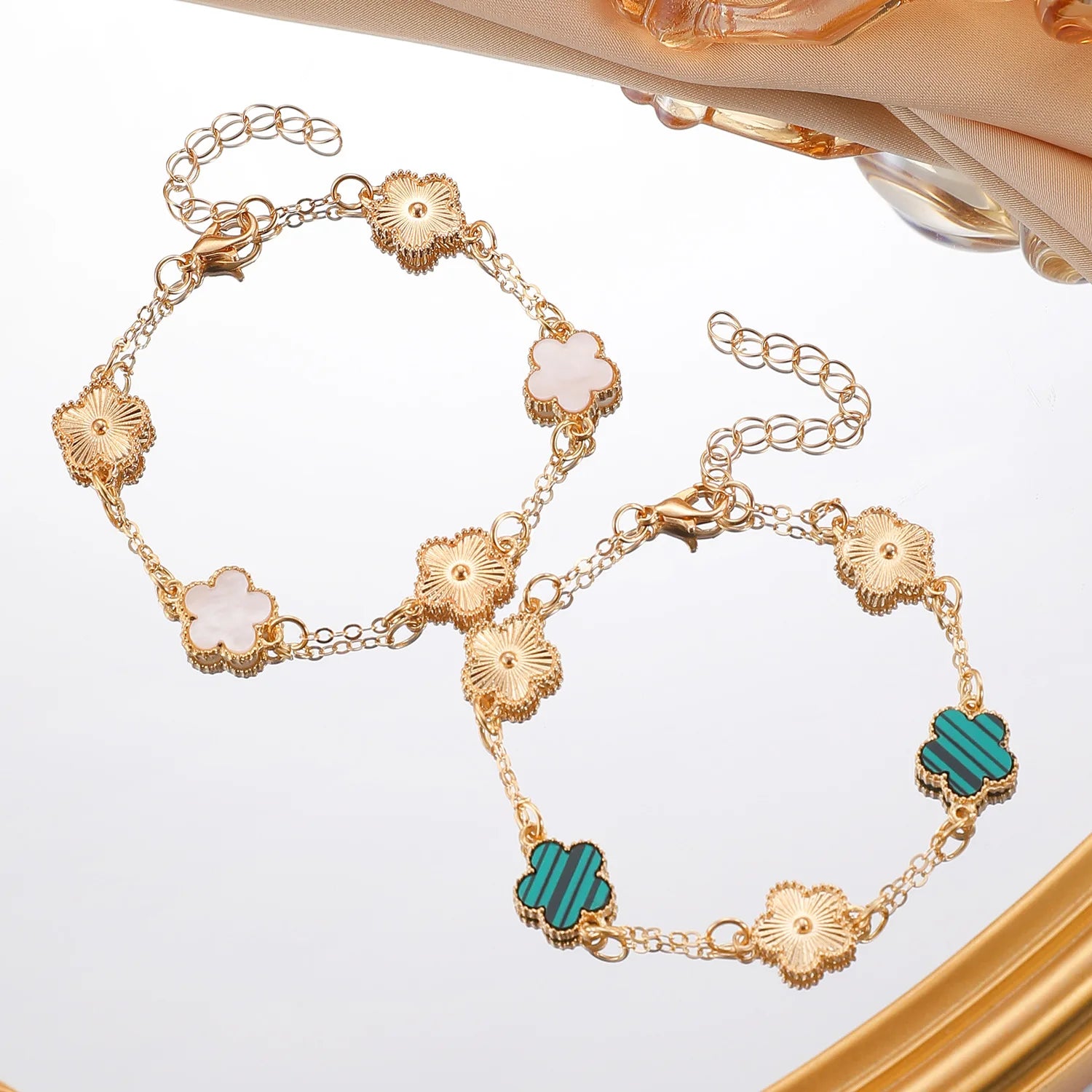 Five Petal Flower Bracelet Chain Tassel Colorful Enamel Charm Women Fashion Elegant Jewelry Gift Trendy Accessory