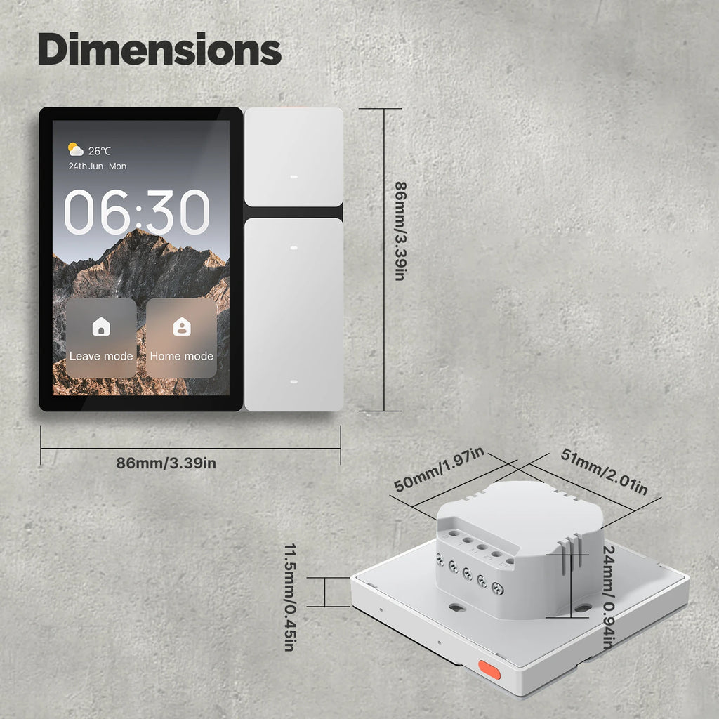 MOES Tuya WiFi Smart Control Panel 3.5" Touch Screen, 3 Relays & Buttons, IR Remote, Bluetooth Sigmesh Hub, Home Automation