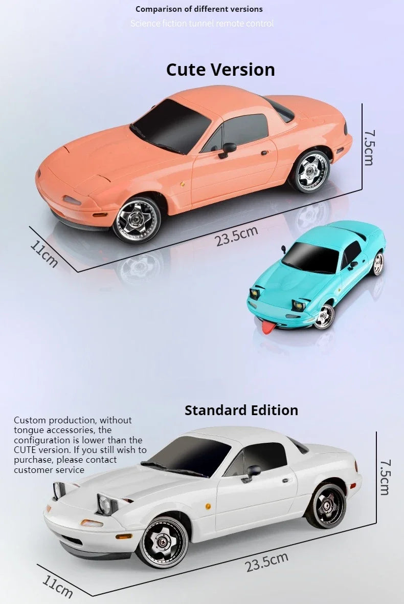 New 1:18 Adorable Mx-5 Miata Rx7 Rc Drift Car 2.4g Esp Gyro Flip-Up Light Full Scale Remote Control Toy Car Kid Adult Xmas Gift