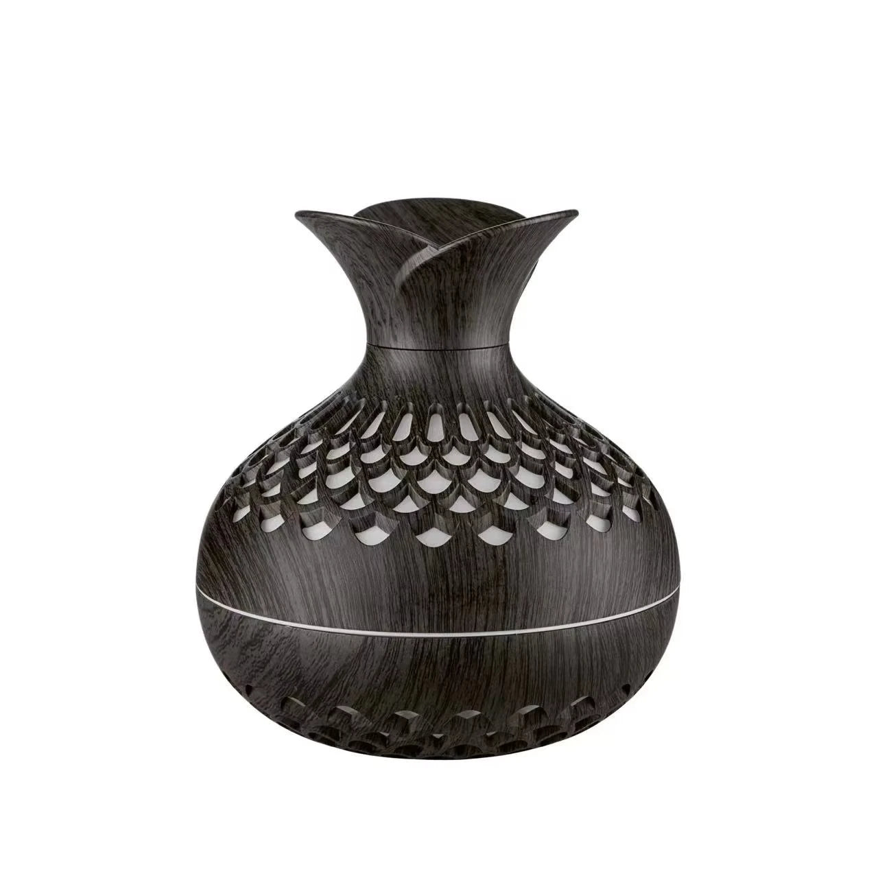 Wood Grain Mini Vase Air Humidifier USB Electric Ultrasonic Water Aroma Essential Oil Diffuser Home Room Fragrance Air Purifier