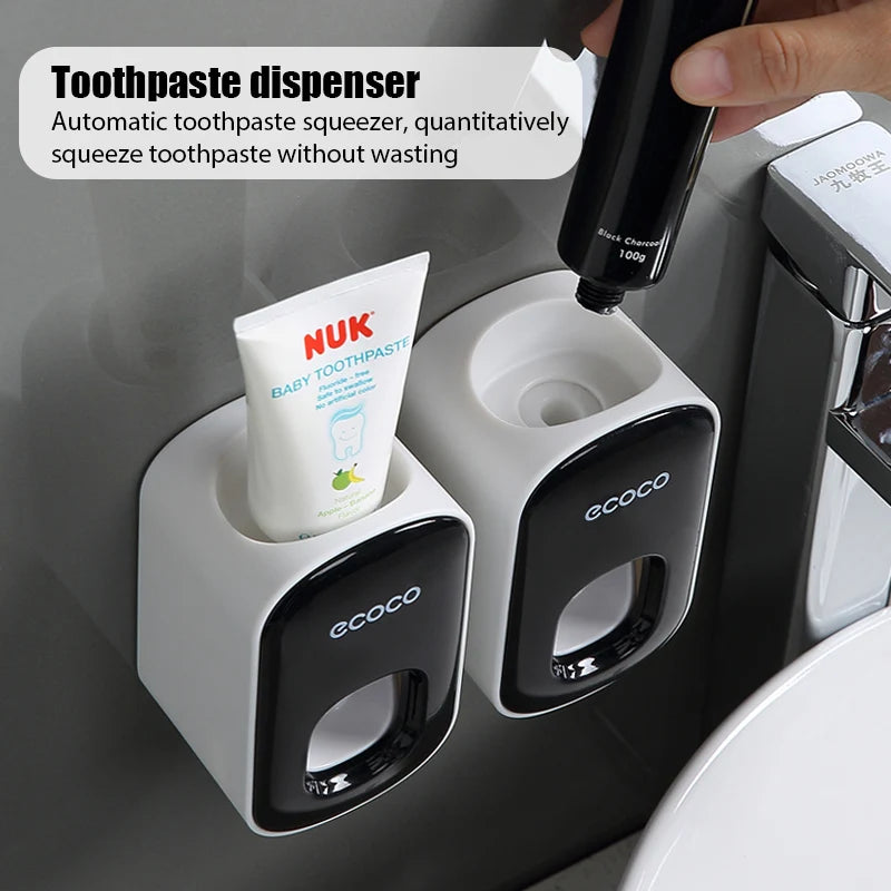 Automatic Toothpaste Dispenser Bathroom Toothpaste Squeezer Punch Free Wall Mounted Tooth Paste Holder Bathroom Accessories