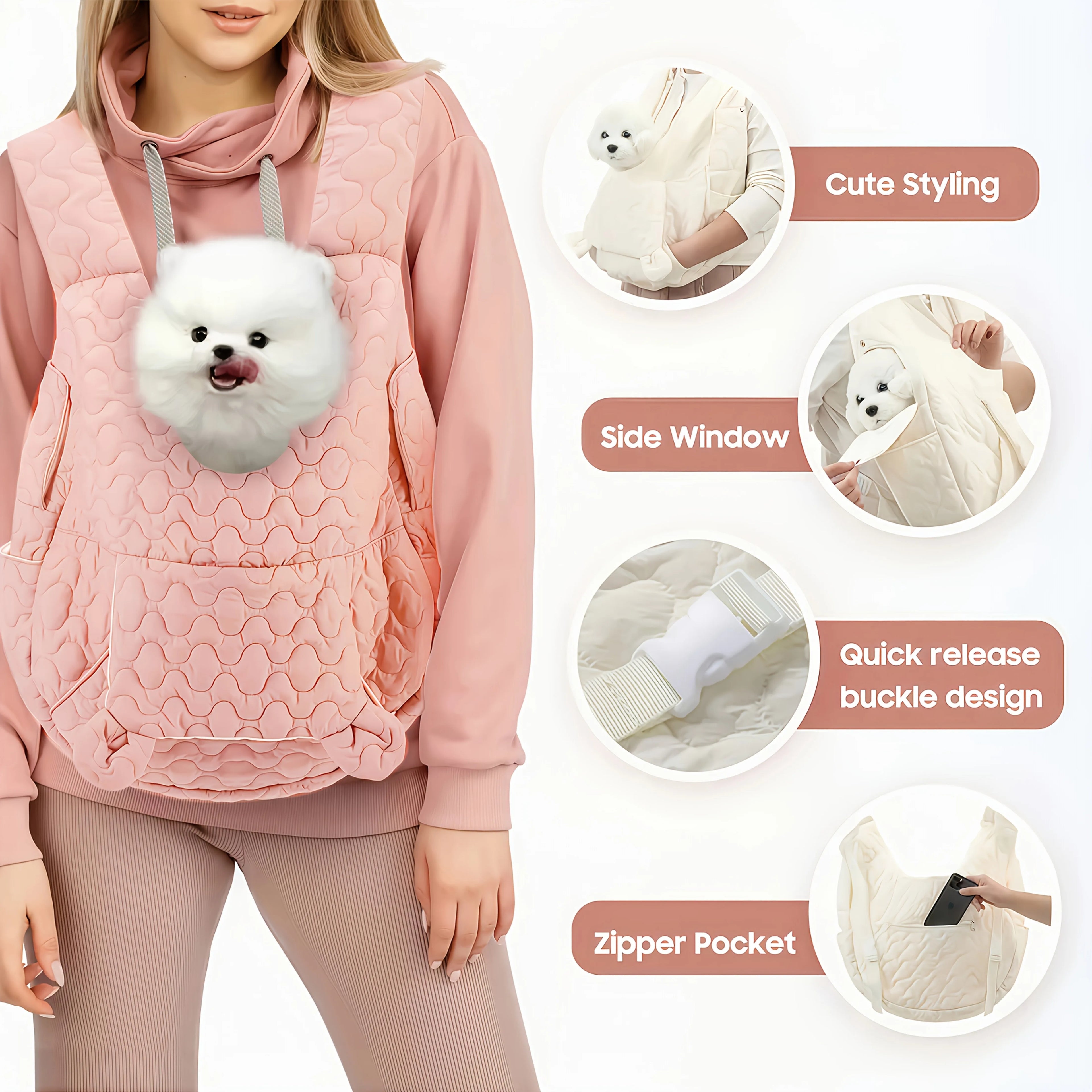 Portable Pet Backpack for Cats & Dogs, Breathable & Comfortable, Outdoor Travel Carrier for Small Medium Pets.