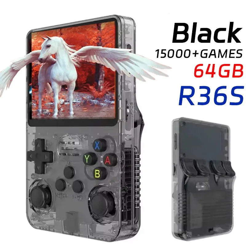 Open Source R36S Retro Handheld Game Console 3.5 Inch IPS Screen RK3326 Chip 15000+Games 64/128GB Portable Pocket Video Player