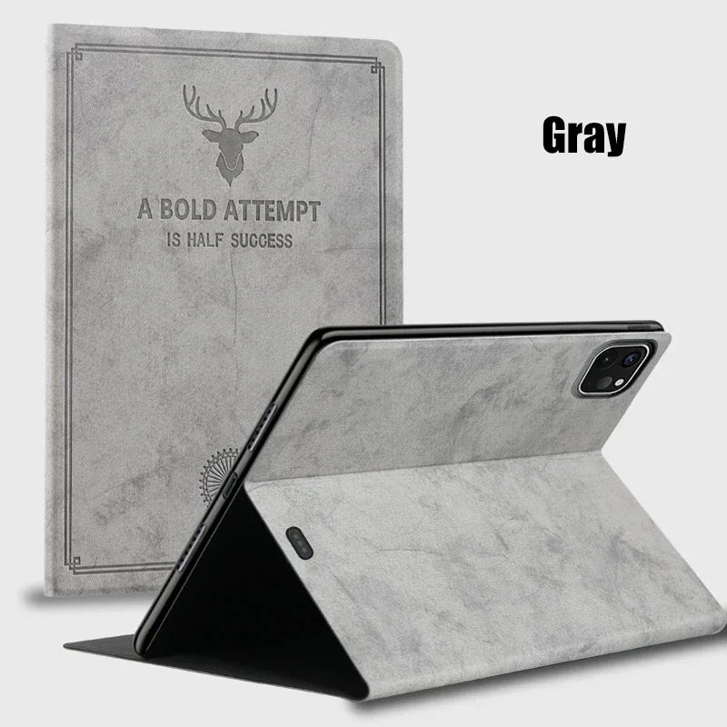 Premium Deer Head Tablet Case for New IPad Pro M4 13" 11 2025 11th A16 Air Pro 12.9 10 9 8 7 6 Th Mini 6 5 4 3 2 1 Leather Cover