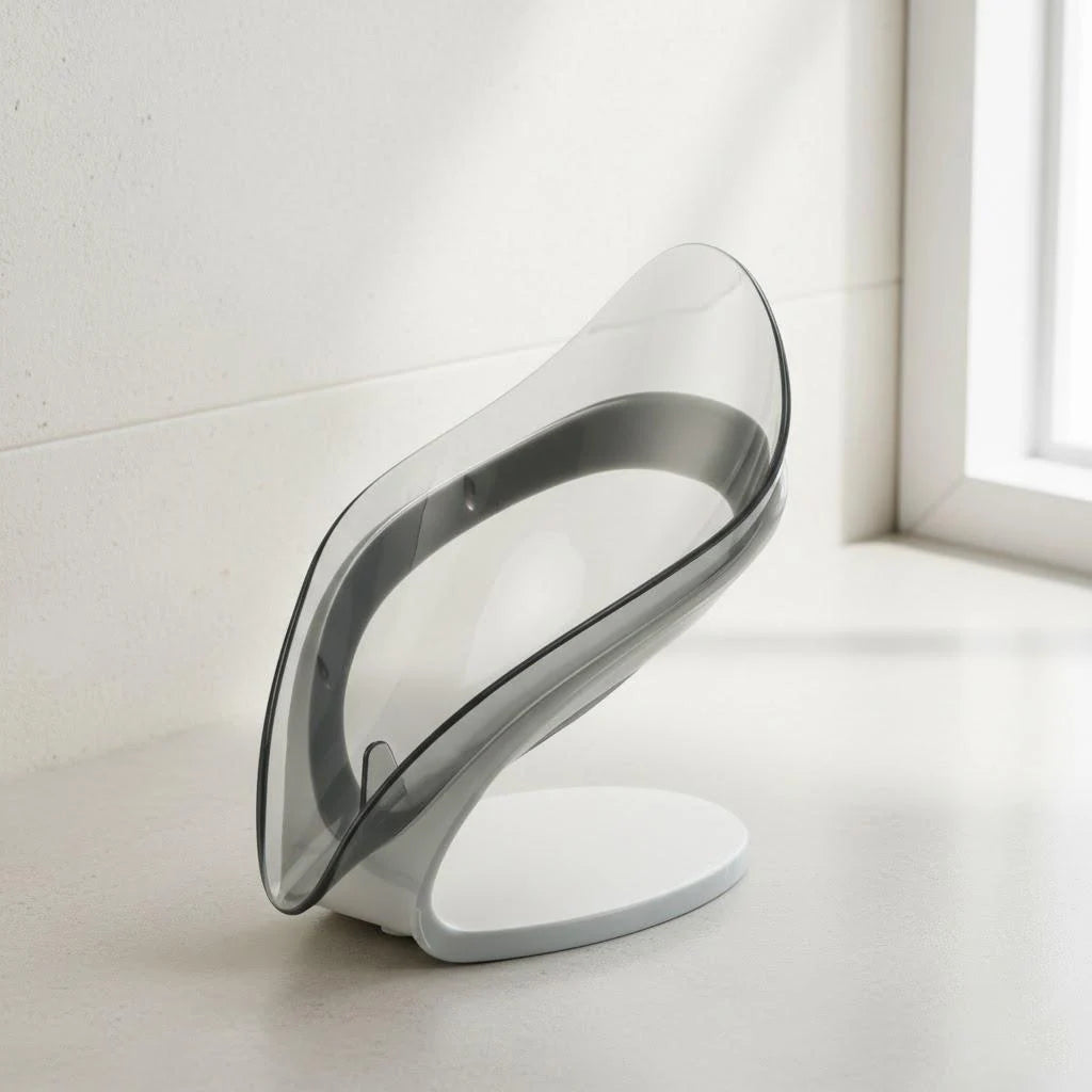 Leaf Shape Soap Box Freestanding Suction Cup Bathroom Organizer Storage Rack for Laundry Soap Accessories