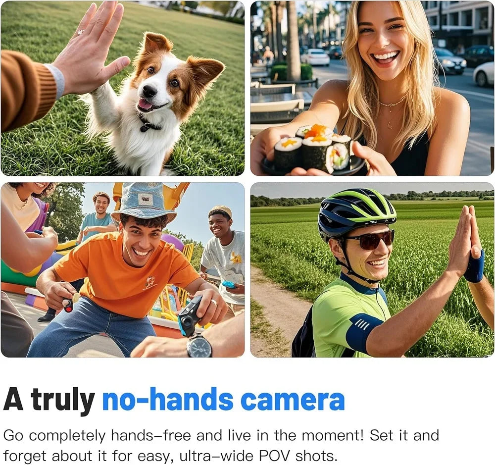 4K Mini Body Camera 64GB Action Cam with Audio & Video Thumb Hands Free Waterproof Recording Wearable Cameras Portable Camcorder