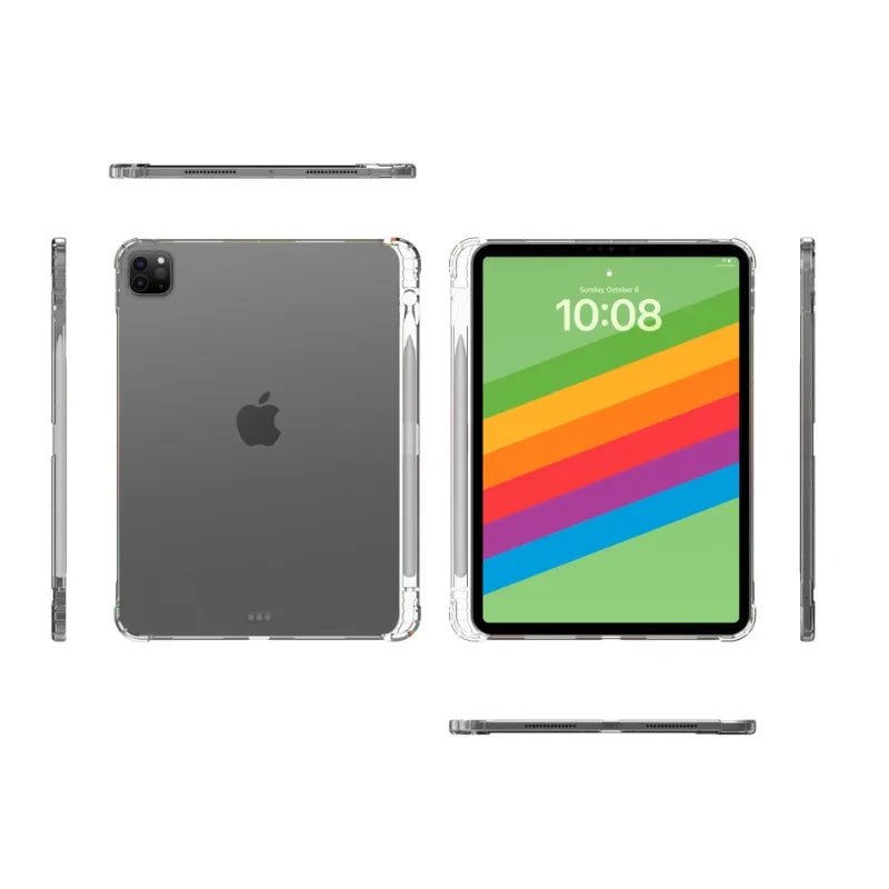 Transparent TPU Case For iPad Pro 13 inch 2024 A2925 M4 Silicon Soft With Pencil Holder Cover for ipad case iPad Pro 11 11"funda