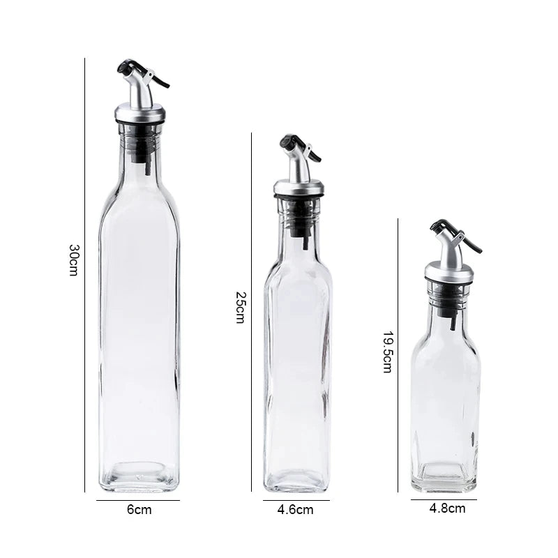 FAIS DU Glass Oil Bottle Olive Oil Dispenser for Kitchen with Silicone Funne Kitchen Seasoning Sauce Vinegar Bottle Kitchen Tool