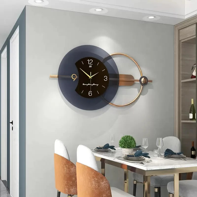 Large Wall Clock Double-Layer Modern Design Silent Art Decoration Nordic Hanging Horologe for Living Room Home Decor Wall Clock