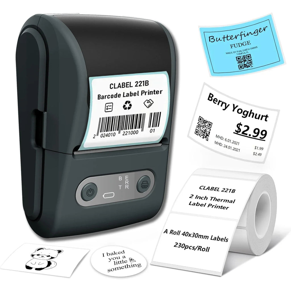 Wireless thermal label printer - suitable for printing product, address and price labels, ink-free, easy to use with smartphones