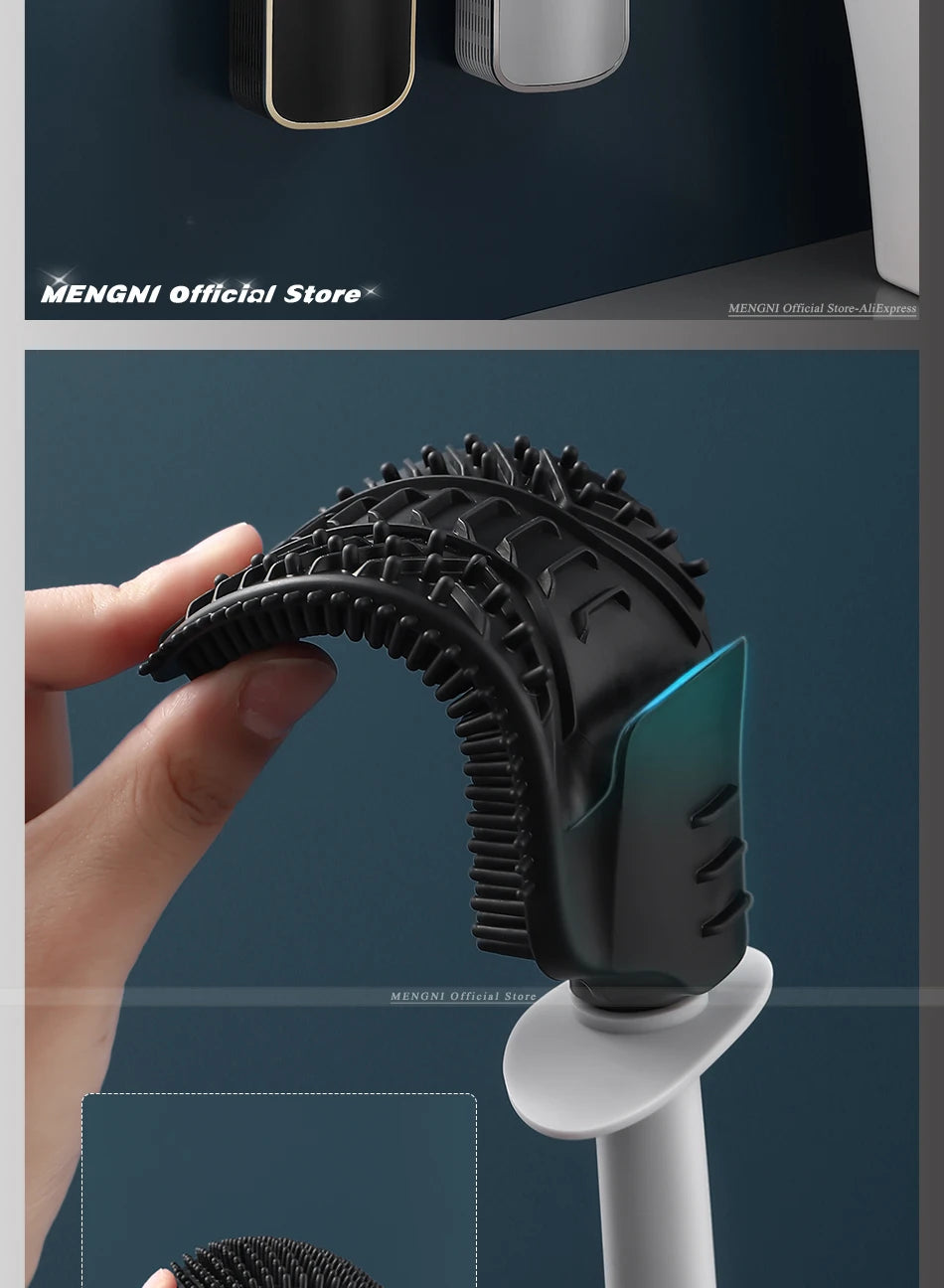 MENGNI-Luxury Toilet Brush Bathroom Wall-mount Quick Draining Clean Tool Cleaning Brush Bathroom Accessories Sets