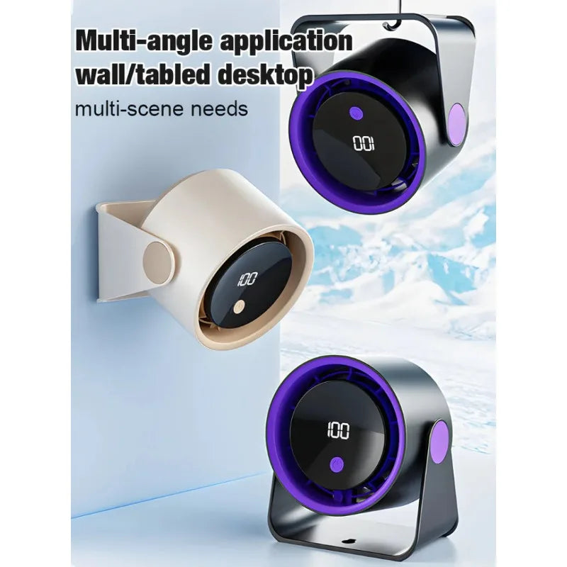 Desktop Style Desktop Fan, Home Office Small Silent Electric Fan, Adjustable Angle Display, High Battery Level, Wind Power Fan