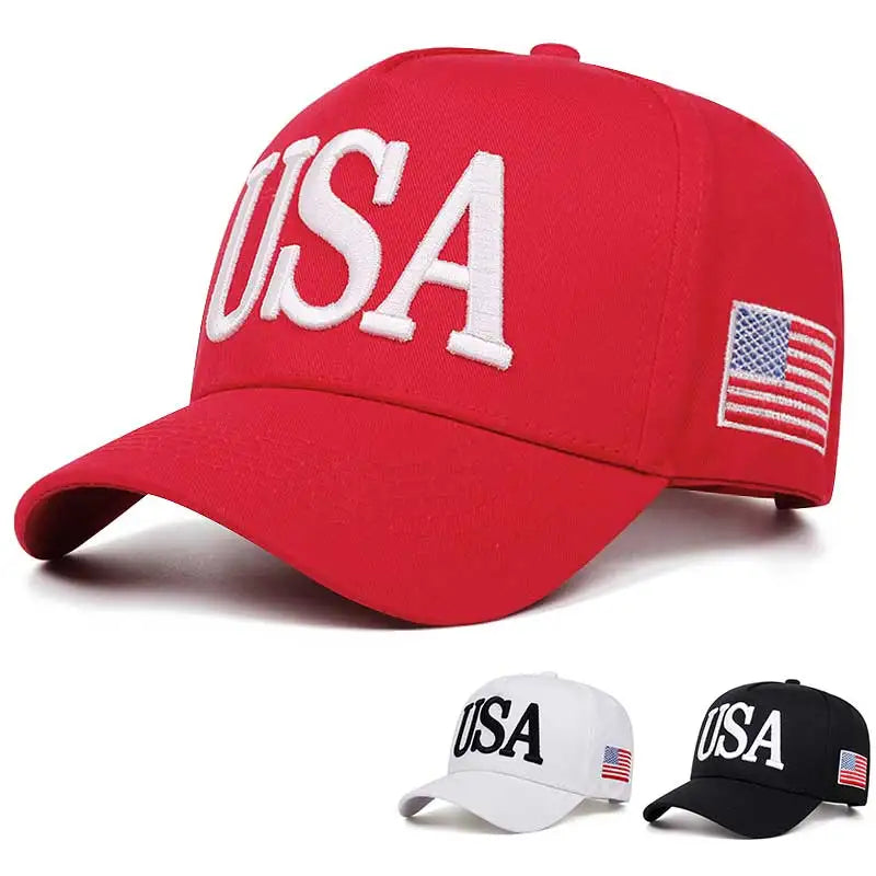 USA embroidered baseball caps, outdoor sports baseball caps