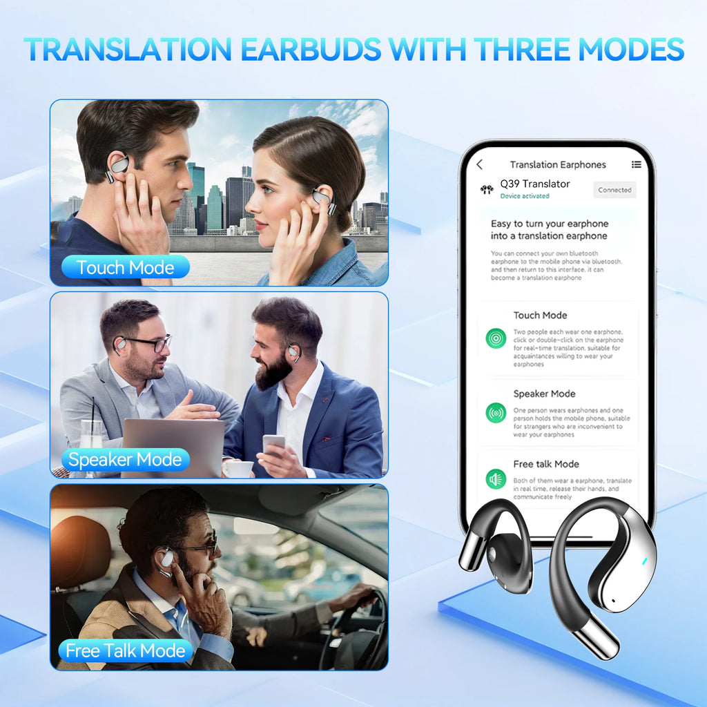 Language Translator Earbuds Supports 150 Language Online Real Time Voice Translator Device