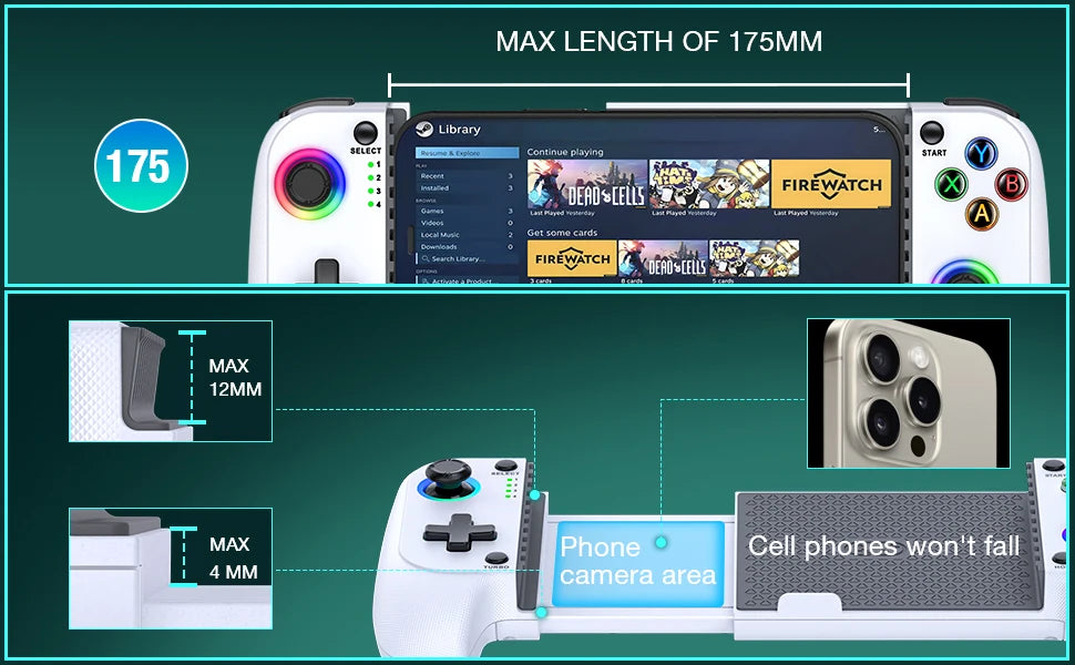 BEBONCOOL MC100 Gamepad Telescopic For Apple IOS Android PUBG COD Stretch Wireless Bluetooth Phone Game Controller Joystick