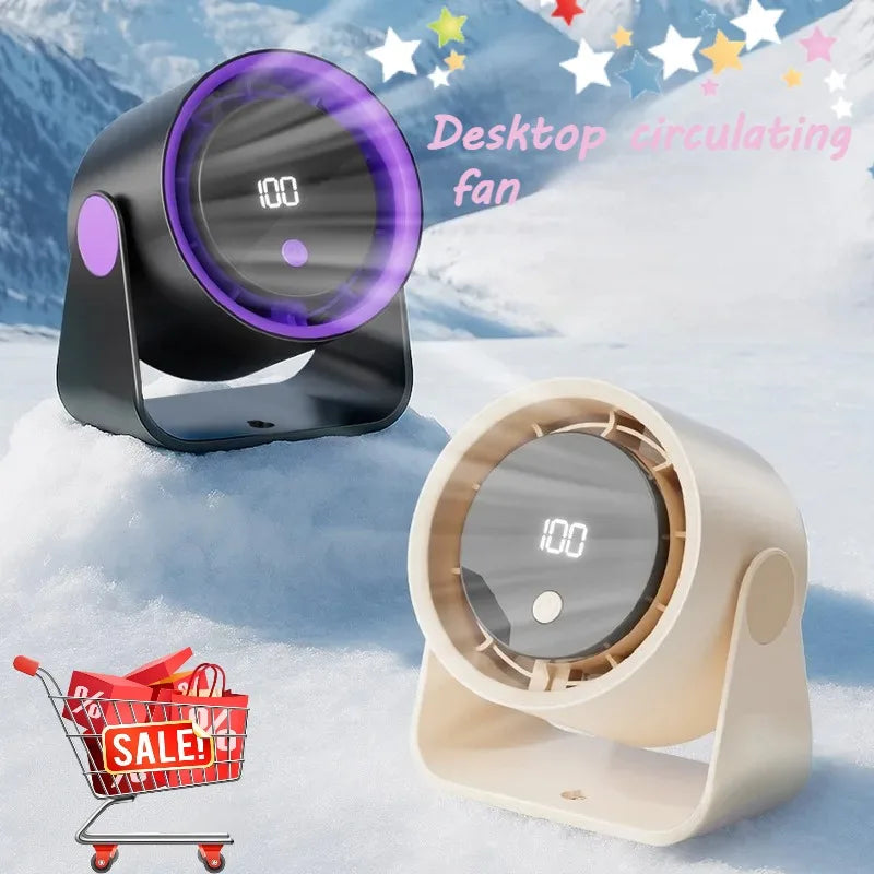 Desktop Style Desktop Fan, Home Office Small Silent Electric Fan, Adjustable Angle Display, High Battery Level, Wind Power Fan