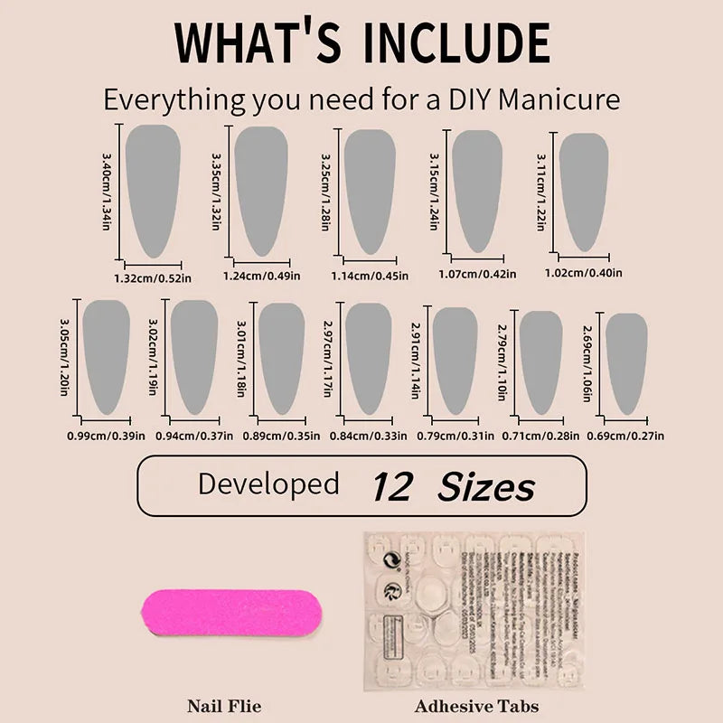 24Pcs Long pointed Halloween False Nails White Irregular Flame Stripes Nail Art Fake Nail Stickers For Women and Girls