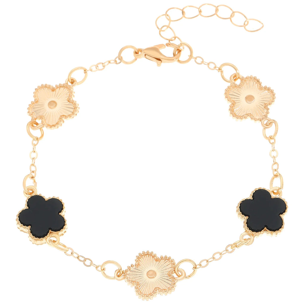 Five Petal Flower Bracelet Chain Tassel Colorful Enamel Charm Women Fashion Elegant Jewelry Gift Trendy Accessory