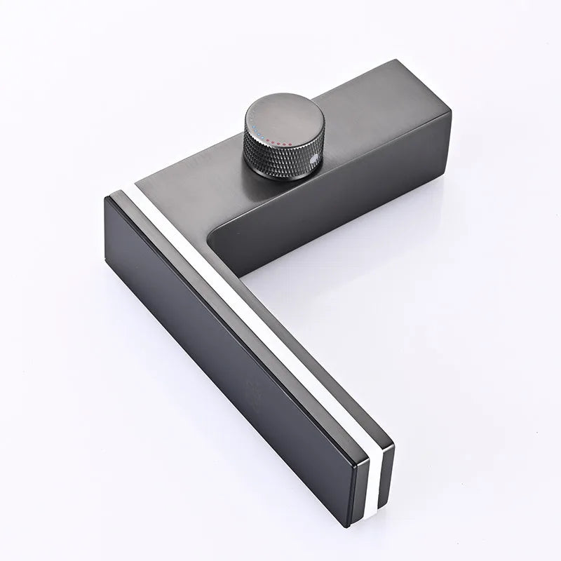 Digital Display Bathroom Basin Faucet Intelligent LED Brass Deck Mounted Washbasin Crane Hot Cold Water Mixer Sink Vanity Tap