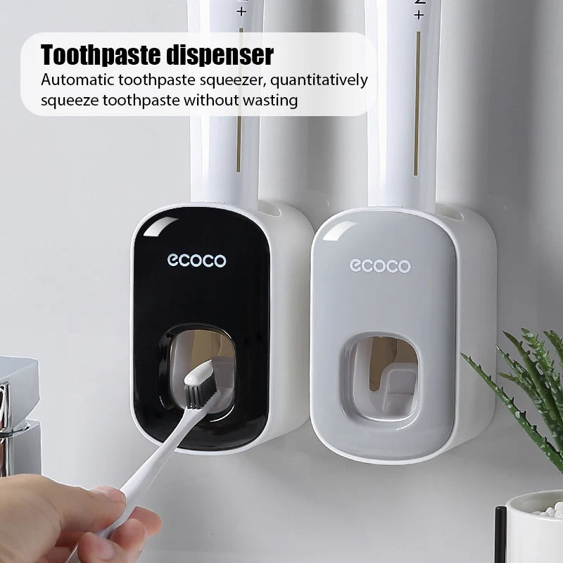 Automatic Toothpaste Dispenser Bathroom Toothpaste Squeezer Punch Free Wall Mounted Tooth Paste Holder Bathroom Accessories