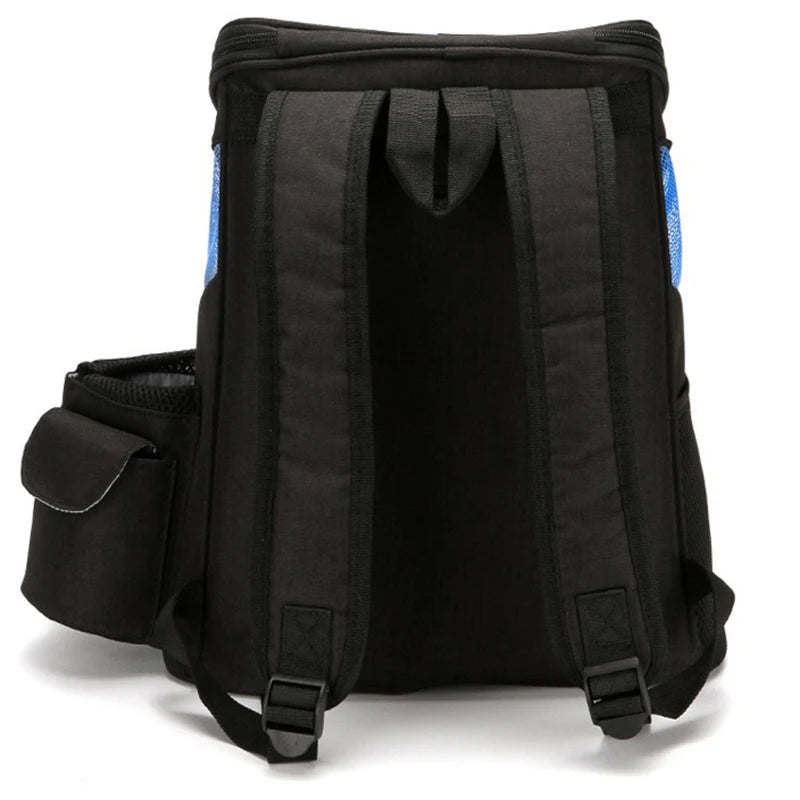 Pet backpack foldable pet portable backpack for going out mesh breathable with side pocket cat and dog backpack