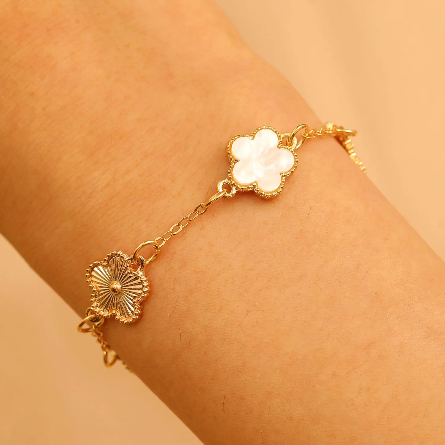 Five Petal Flower Bracelet Chain Tassel Colorful Enamel Charm Women Fashion Elegant Jewelry Gift Trendy Accessory