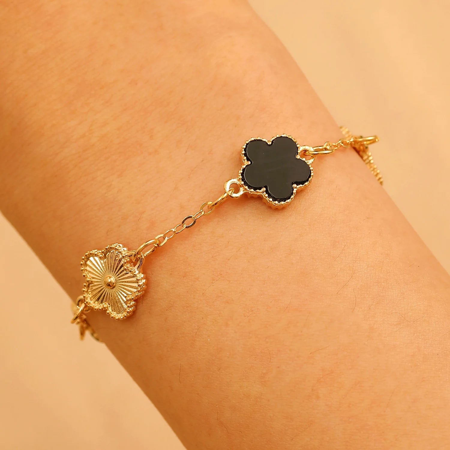 Five Petal Flower Bracelet Chain Tassel Colorful Enamel Charm Women Fashion Elegant Jewelry Gift Trendy Accessory