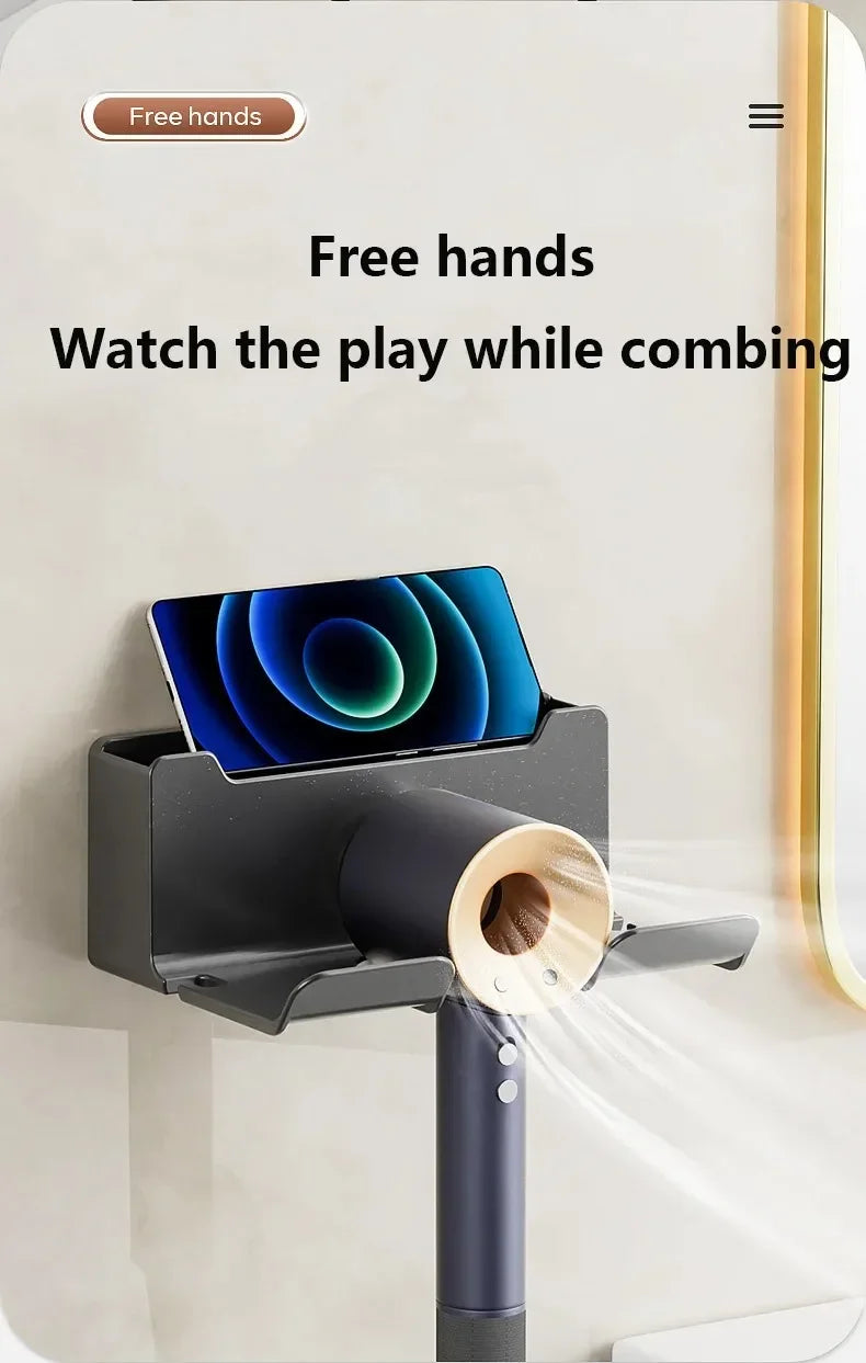 Hot Sale Hair Dryer Holder Wall Mount Suction Cup Bathroom Organizer Wall Mount Hairdryer Holder Straightener Stand Rustproof